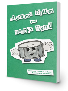 Drummy Drum marching band children's book cover