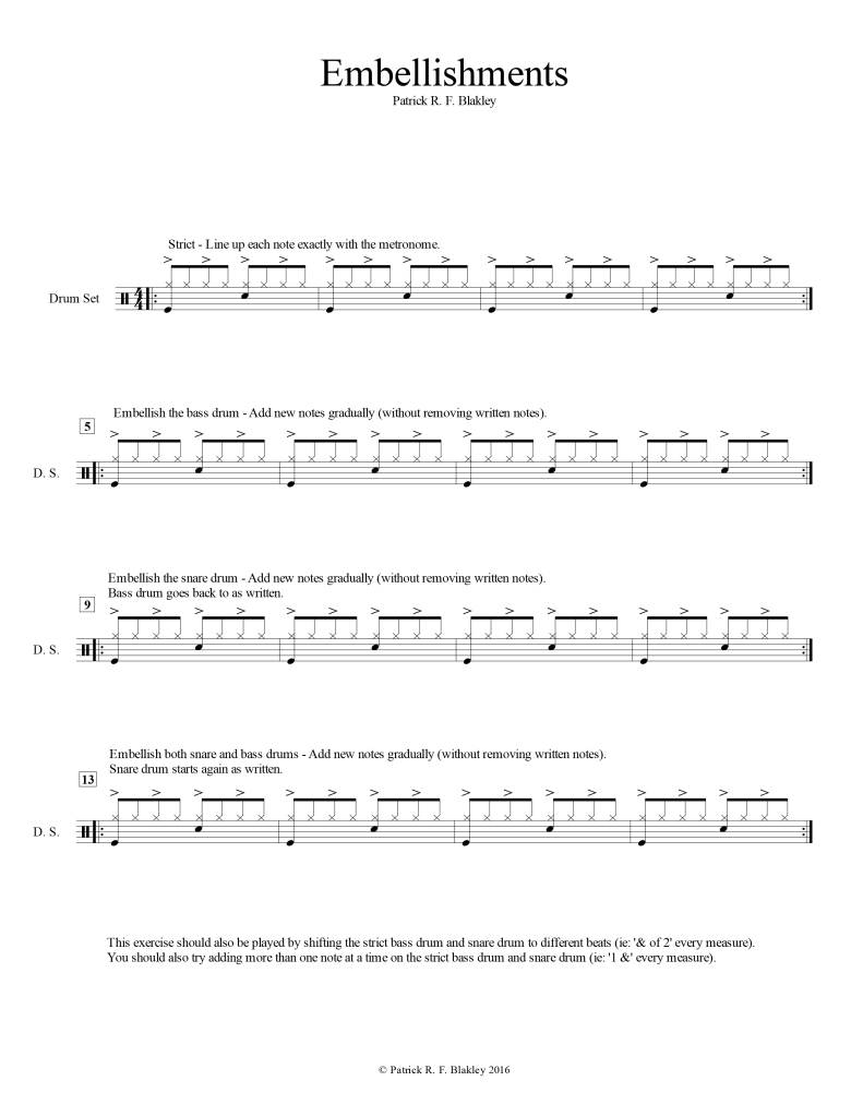 Free Drumset sheet music and exercises