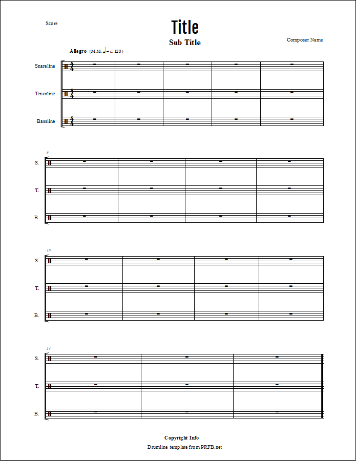 MakeMusic Finale Drumline TemplateMakeMusic Finale Drumline Template  