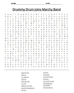 Marching band word search activity