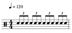 eighth note triplets at 120bpm