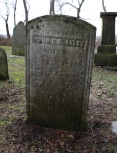 John C Blakley gravestone in Genoa, NY by Blakley Road