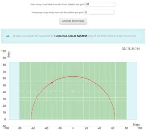 drumline sound delay calculator
