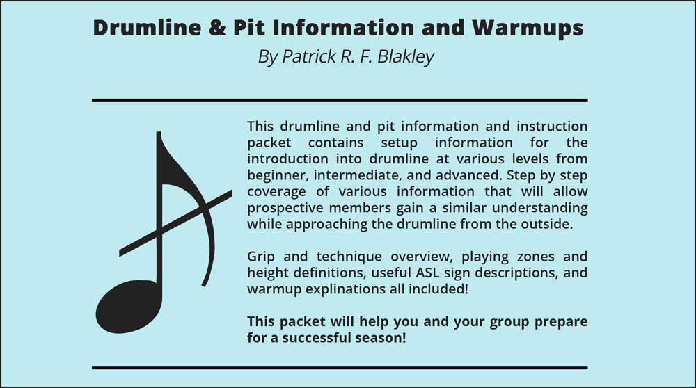 drumline music and warmup pre-built packet