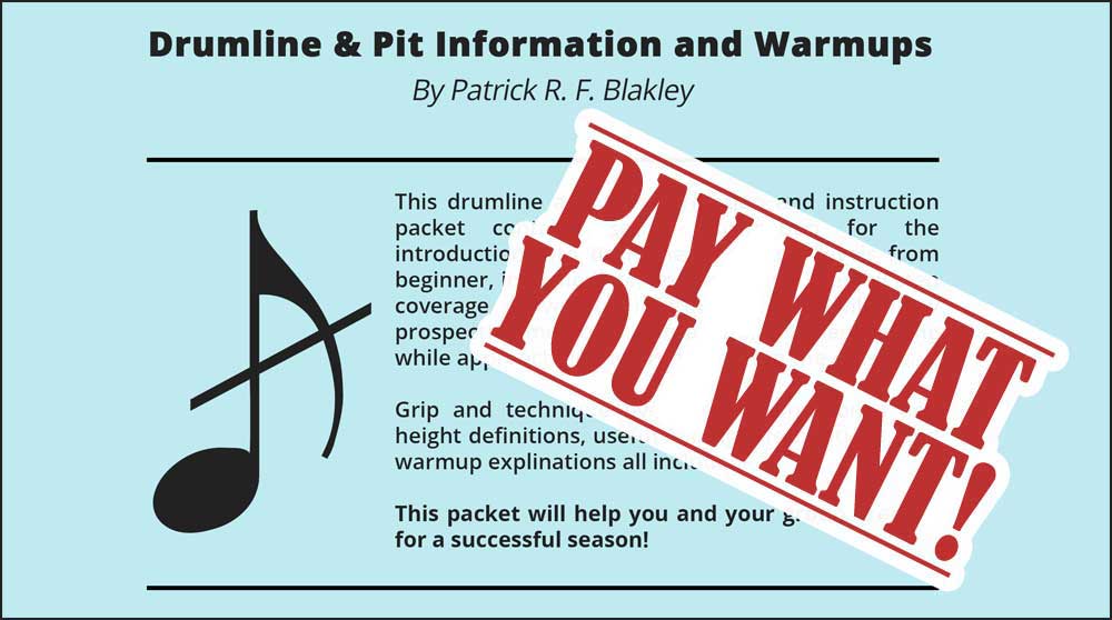 Pay what you want for the drumline music packet!