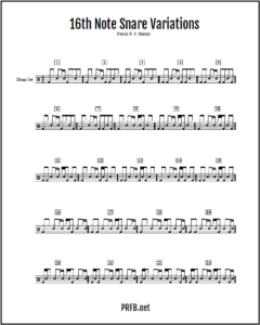 Advanced drumset snare drum rhythm exercise