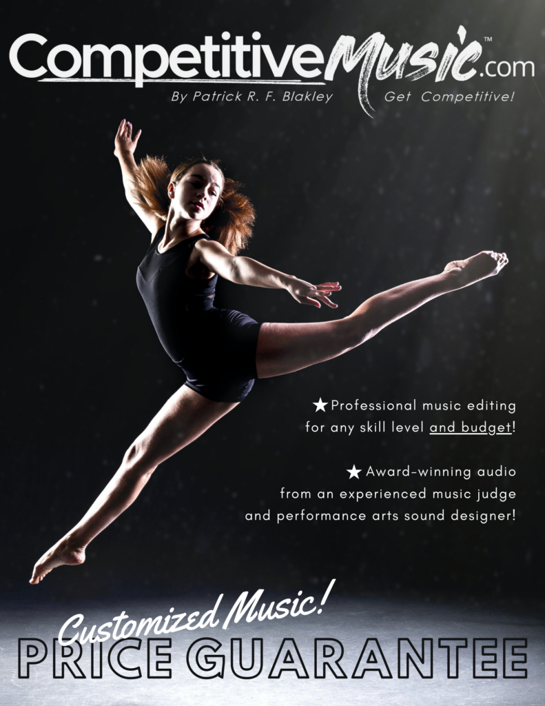 Customized gymnastics music editing flyer