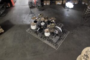 Time Machine drumset far back shot