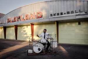 Patrick Blakley drumming at Sylvan Beach Amusement Park!