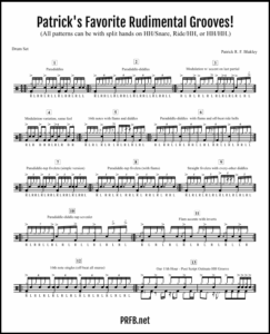 Patrick's Favorite Rudimental Drumset Grooves