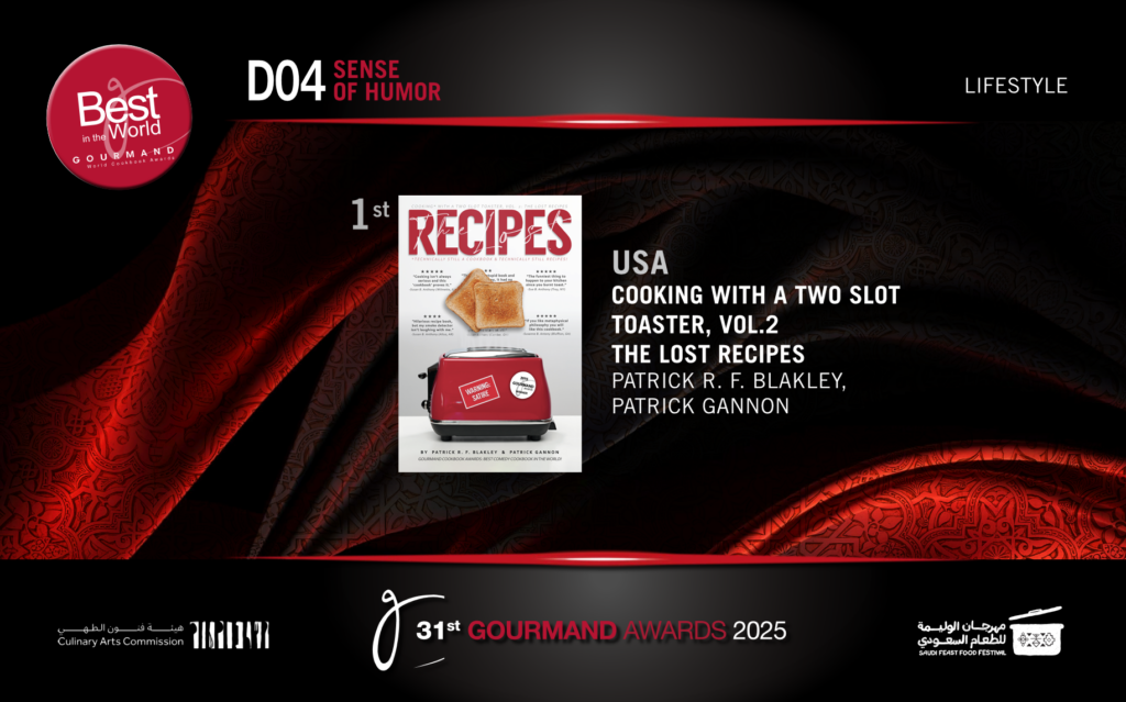 Gourmand International BEST IN THE WORLD comedy cookbook!